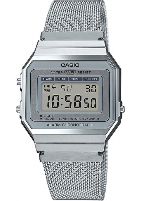 CASIO Collection Chronograph - A-700WEM-7AEF, Silver case with Stainless Steel Bracelet