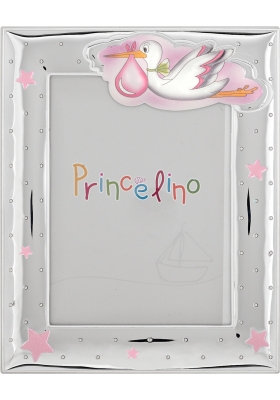 Prince Silvero Παιδική Κορνίζα MA/270B-R Ροζ Ασήμι 925 13x18cm 
