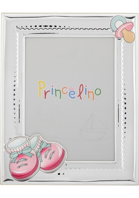 Prince Silvero Παιδική Κορνίζα MA/272B-R Ροζ Ασήμι 925 13x18cm 