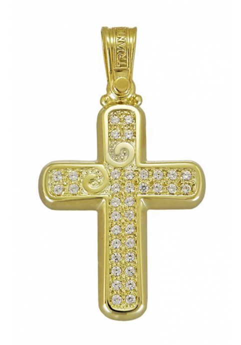 Σταυρός 14 Καράτια Χρυσός ΤΡΙΑΝΤΟΣ με Ζιργκόν