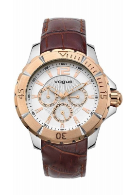 VOGUE City Multifunction Brown Leather Strap
