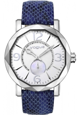 Vogue Kiss Kiss Crystal Ladies Blue Leather Strap