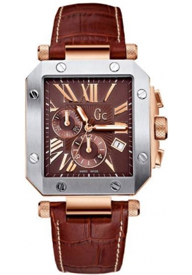 Guess Collection Chrono Brown Leather Strap
