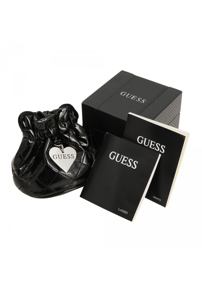  GUESS Crystal Rose Large White Leather Strap