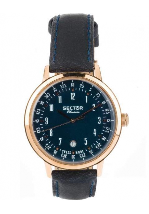 SECTOR CLASSIC Rose Gold Blue Leather Strap